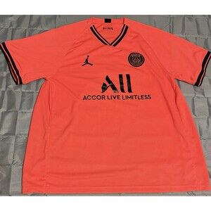 Jordan (PSG) Paris Saint Germain Away Soccer Jersey Men’s 2XL Infrared Orange